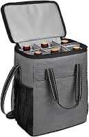 Bolsa Térmica Porta Vinho 6 Garrafas E Taças Alça Ajustável