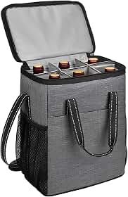 Bolsa Térmica Porta Vinho 6 Garrafas E Taças Alça Ajustável