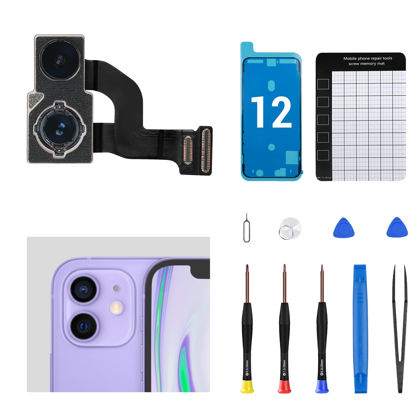 for iPhone 12 Main Rear Back Camera Replacement OEM 12MP Lens