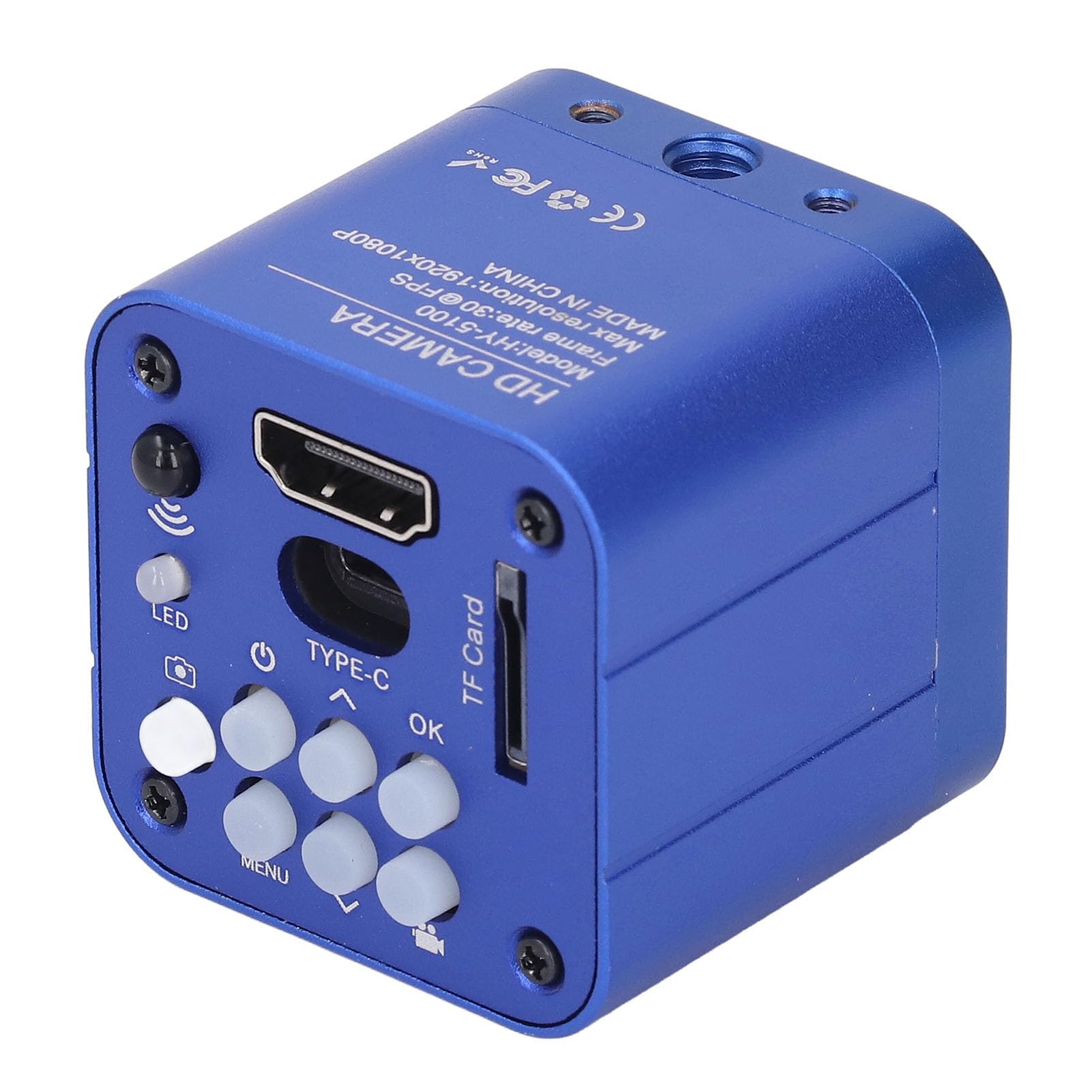 LiebeWH 24MP Mikroskopkamera 1080P USB Industriekamera mit 0,5X Adapter für 23,2mm 30mm 30,5mm Okular, Messsoftware (EU-Stecker)