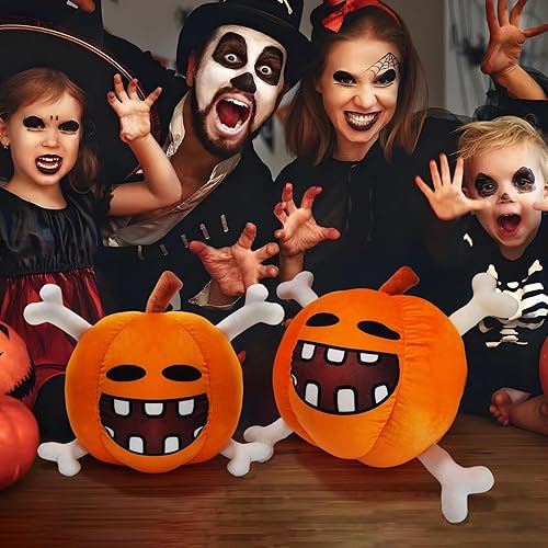 Miniatura 7 de CZBRO Juguetes de peluche de calabaza de 15 pulgadas, almohada de felpa de calabaza, almohada de calabaza de mueca 3D, juguetes de felpa fantasma
