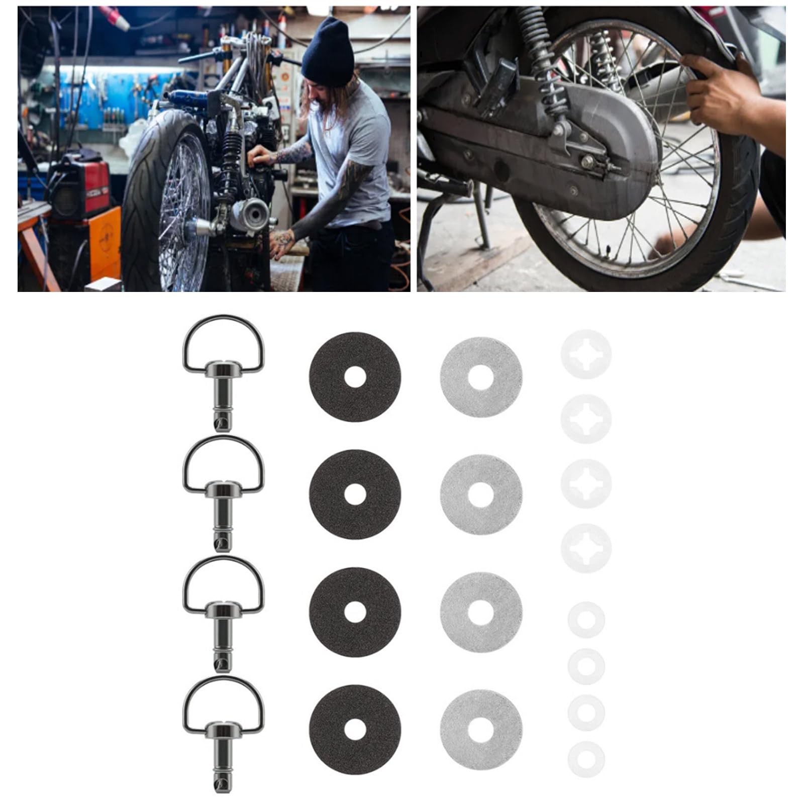 Vis De Carénage Moto 1/4 Tour Universelles 14 Mm & 19 Mm – Anneaux En D, Rivets Rapides En Inox, Lot De 4 Pour Course Et ABS