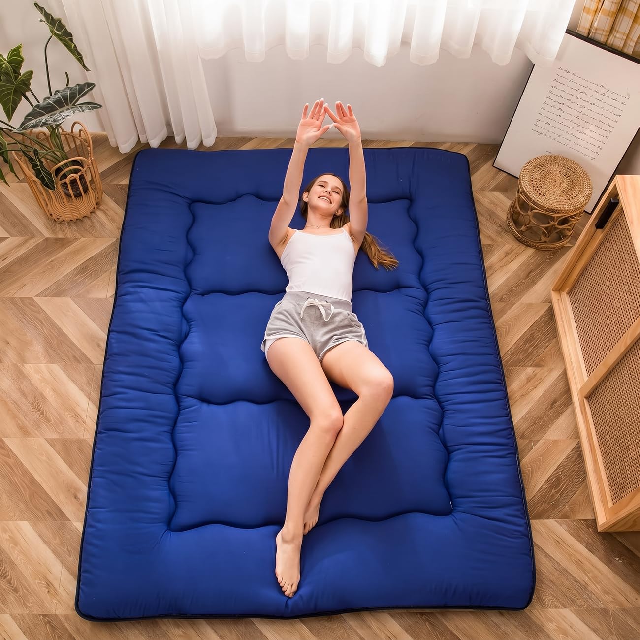 MAXYOYO Japanese Floor Mattress 4" Thick Twin Size Foldable Futon Mattress
