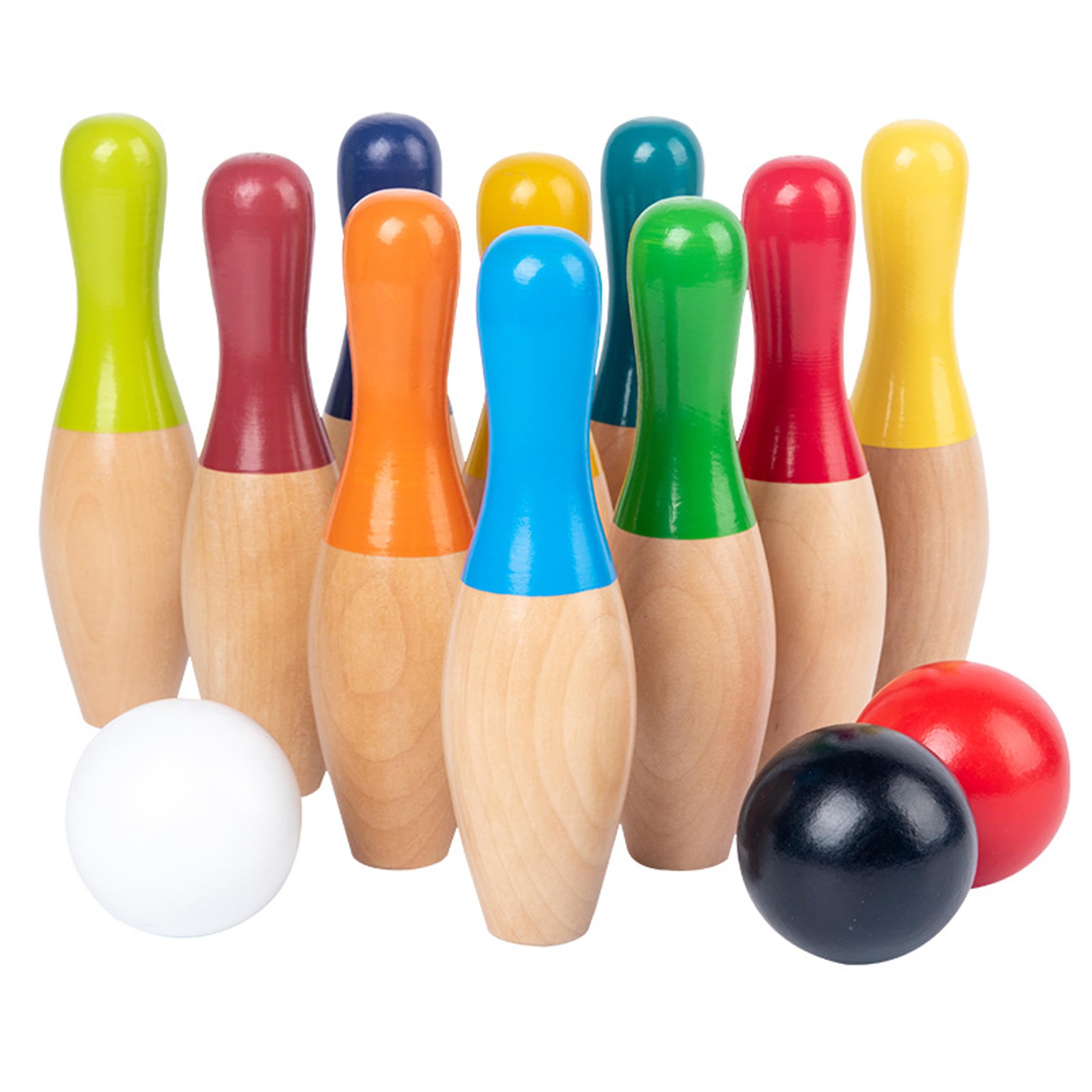 Juego de Bolos interactivos de Madera para niños pequeños de 2 a 5 años, Juego de Bolos para niños de 3, 7 Libras