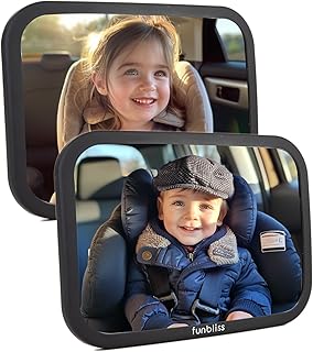 Funbliss 2-Pack Shake-Proof Baby Car Mirror with 360° Adjustable Wide View