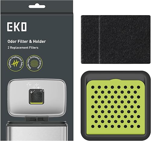 Miniatura 10 de EKO Recambios de filtro de olor para bote de basura y contenedor de compost, desodorante de carbón activado, fuerte absorbente de olores de carbón,