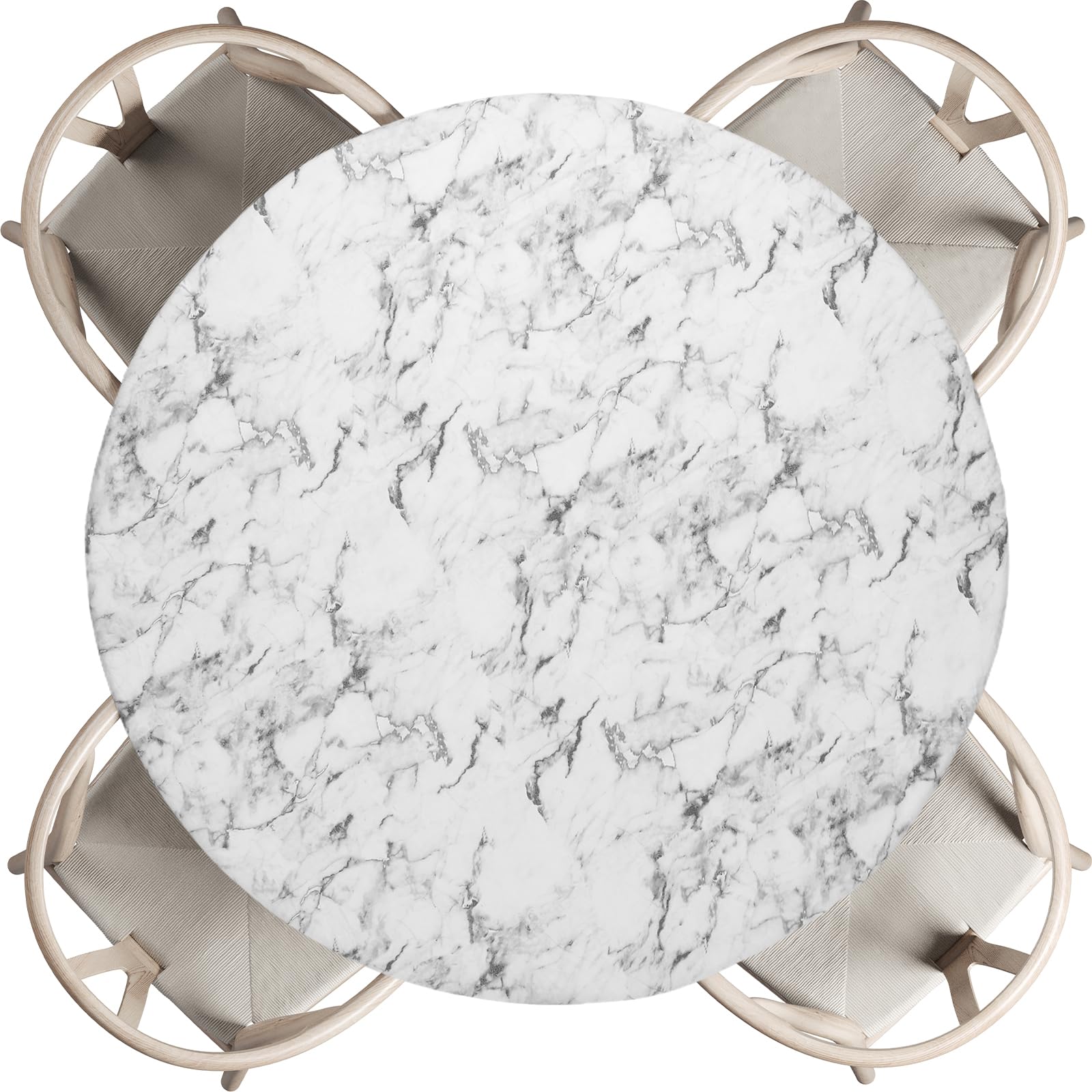 Nappe ronde élastique extérieure gris clair pour table de camping