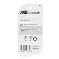 Vista 2 de GUM Proxabrush Go-Betweens - Recambios anchos - Compatible con mango permanente GUM - Cepillos interdentales reutilizables - Púas dentales de cerdas