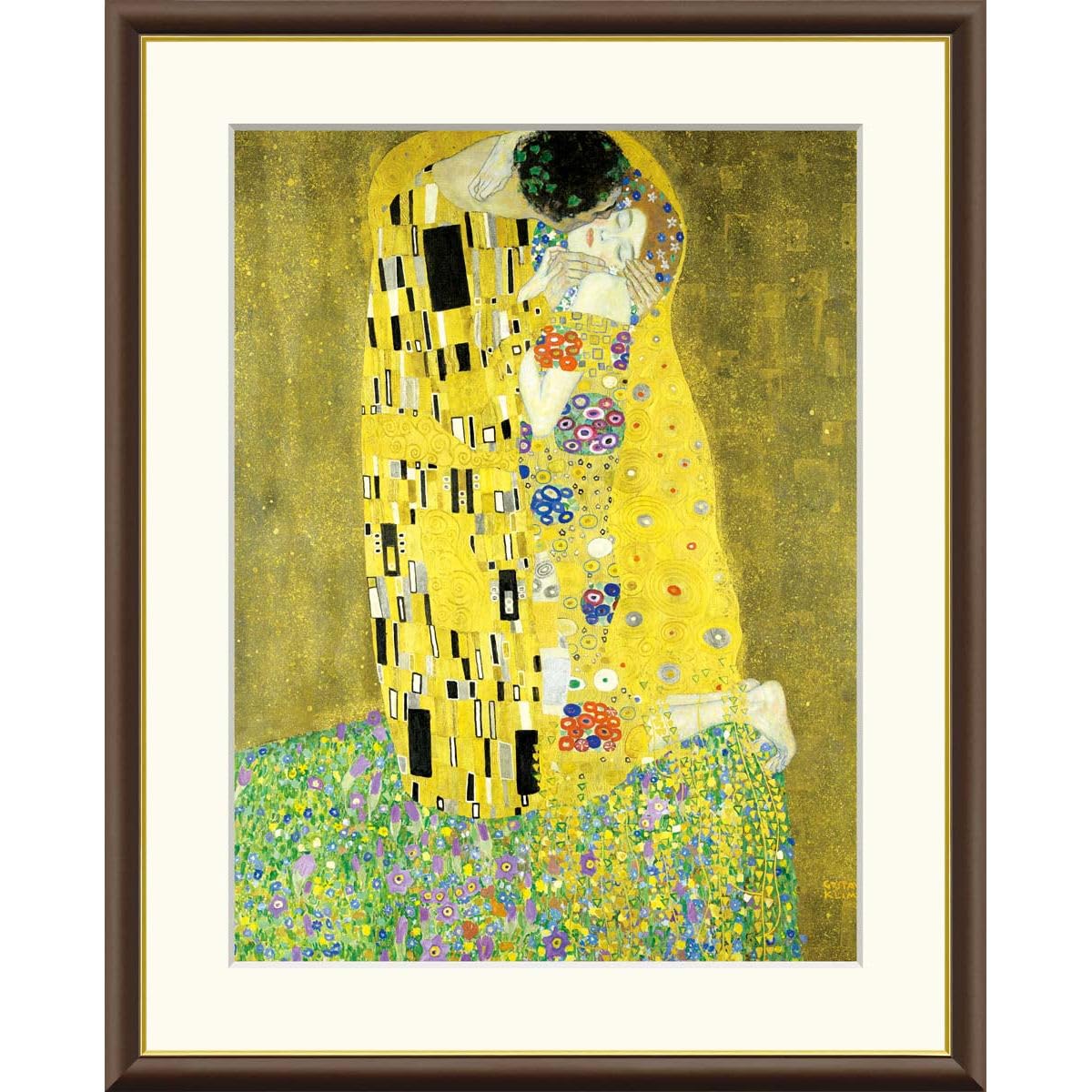 Amazon.co.jp: 絵画 世界の名画 接吻 グスタフ・クリムト 額入り