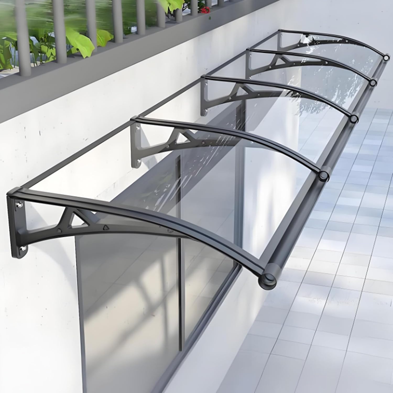 Modern Entryway Canopy - Polycarbonate Door Awning, UV & Rain Protection, Stylish Front Door Cover, 60x120cm, Perfect for Windows & Doors