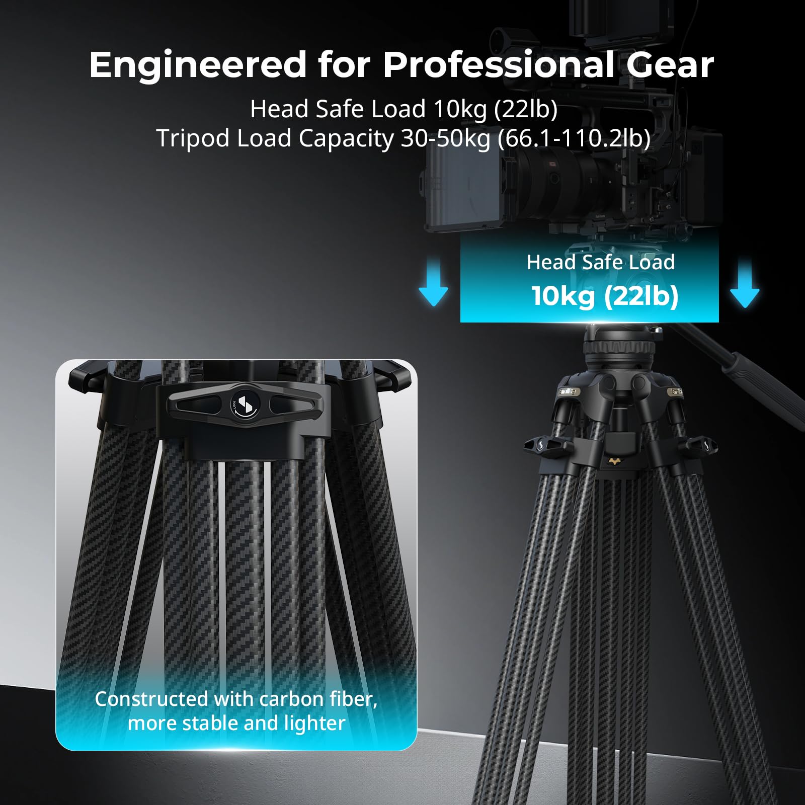 SMALLRIG FSD16 FreeSpeed Heavy Duty Carbon Fiber Tripod 5580