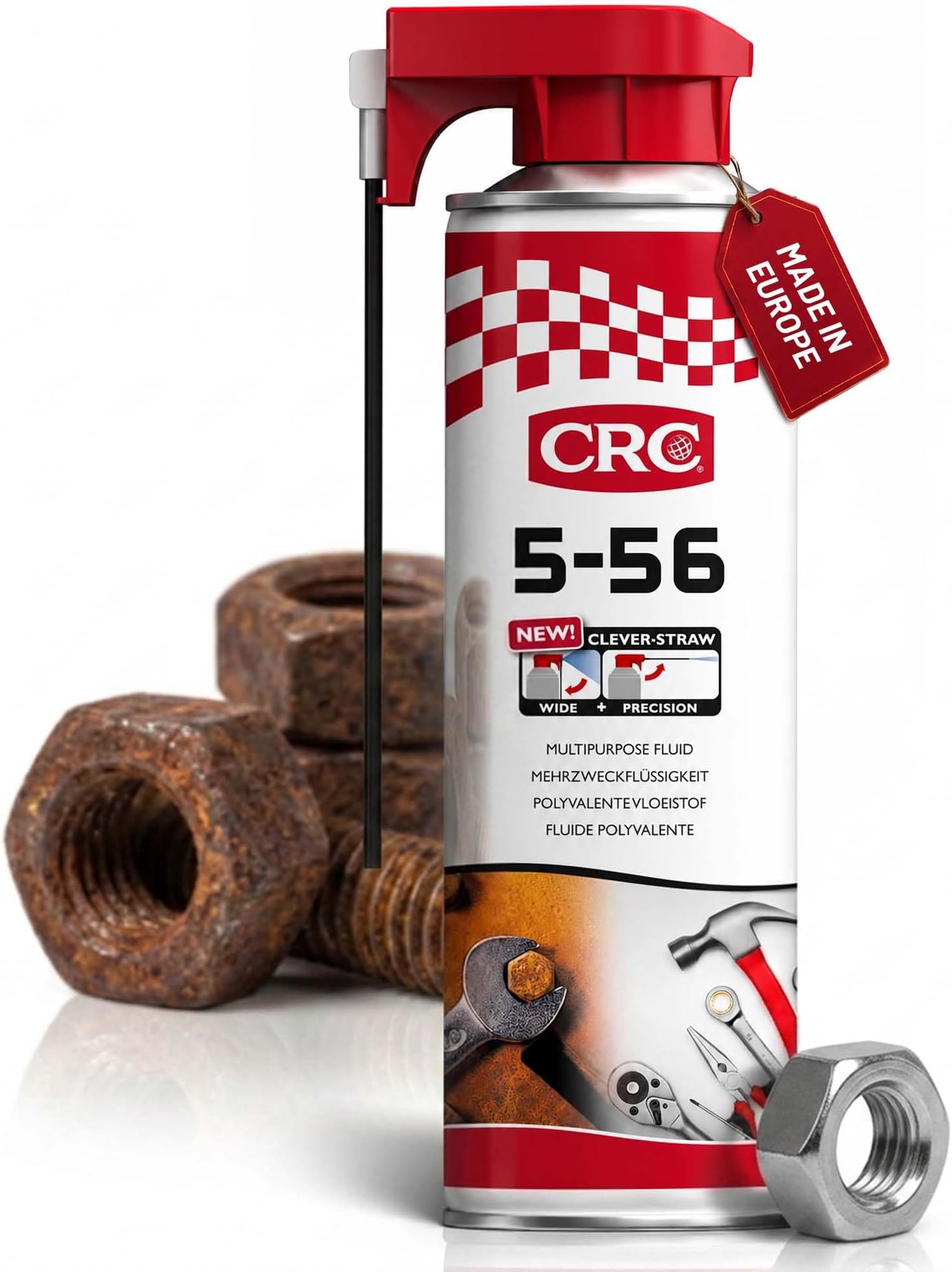 RC2 Corporation 33026-AB CRC 33026-AB-5-56 Clever Straw: Multi-Purpose Lubricant with Special Diffuser, Penetrant, Anti-Corrosive 500 ml, Black