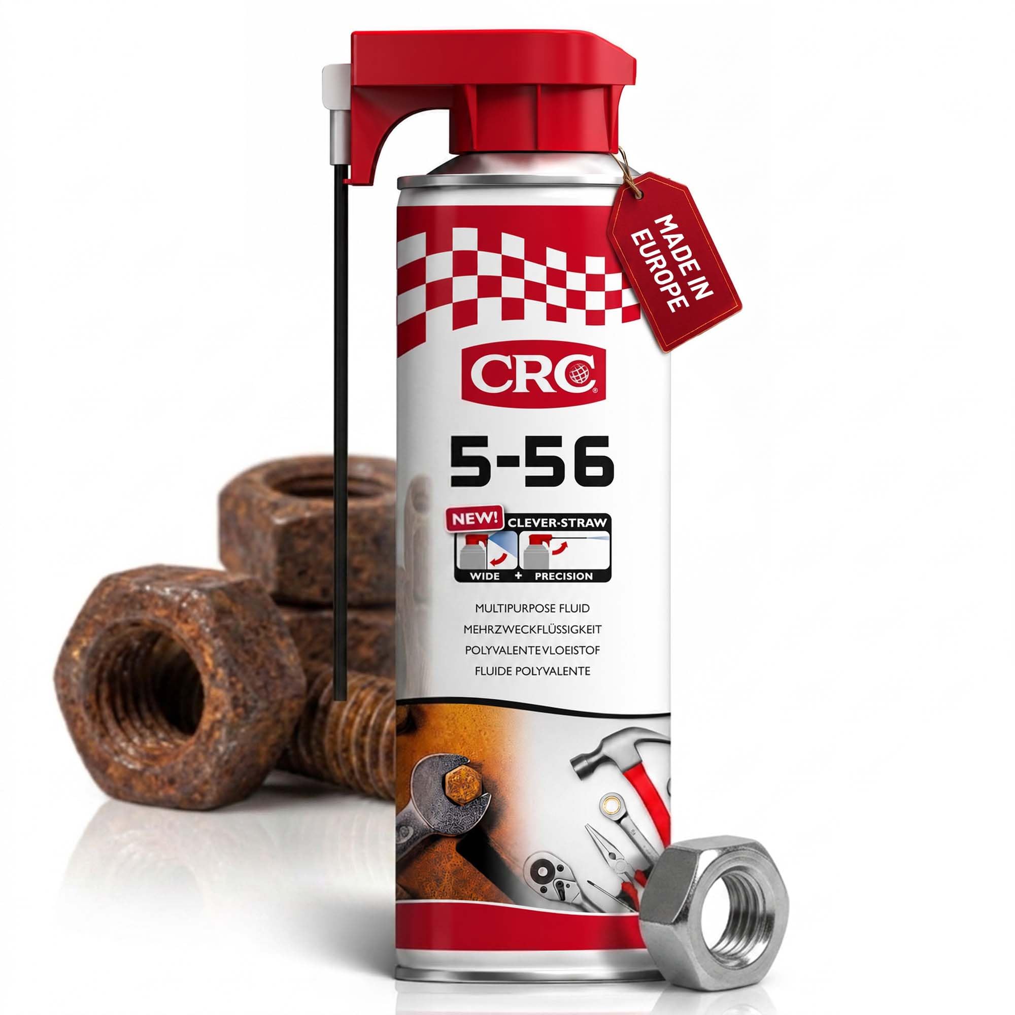 RC2 Corporation 33026-AB CRC 33026-AB-5-56 Clever Straw: Multi-Purpose Lubricant with Special Diffuser, Penetrant, Anti-Corrosive 500 ml, Black