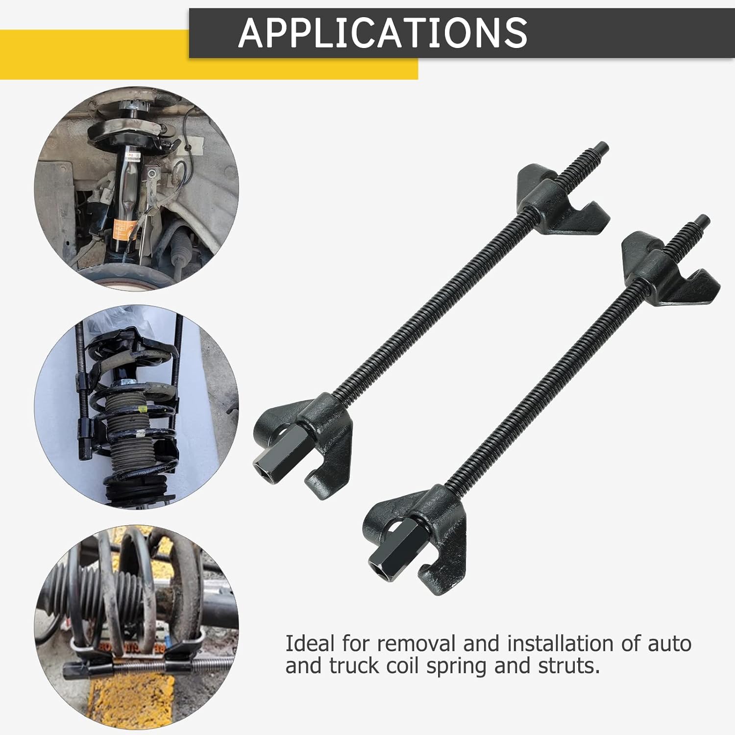 14" Coil Spring Compressor Strut Remover Installer Tool | 2PCS Heavy Duty Auto Suspension Compression Remover Installer Tool Kit