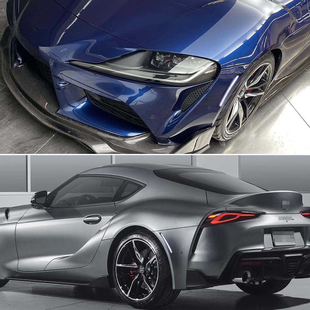 For 2020 2021 2022 2023 2024 Toyota GR Supra Front Rear Bumper side marker lights White Led 4PCS