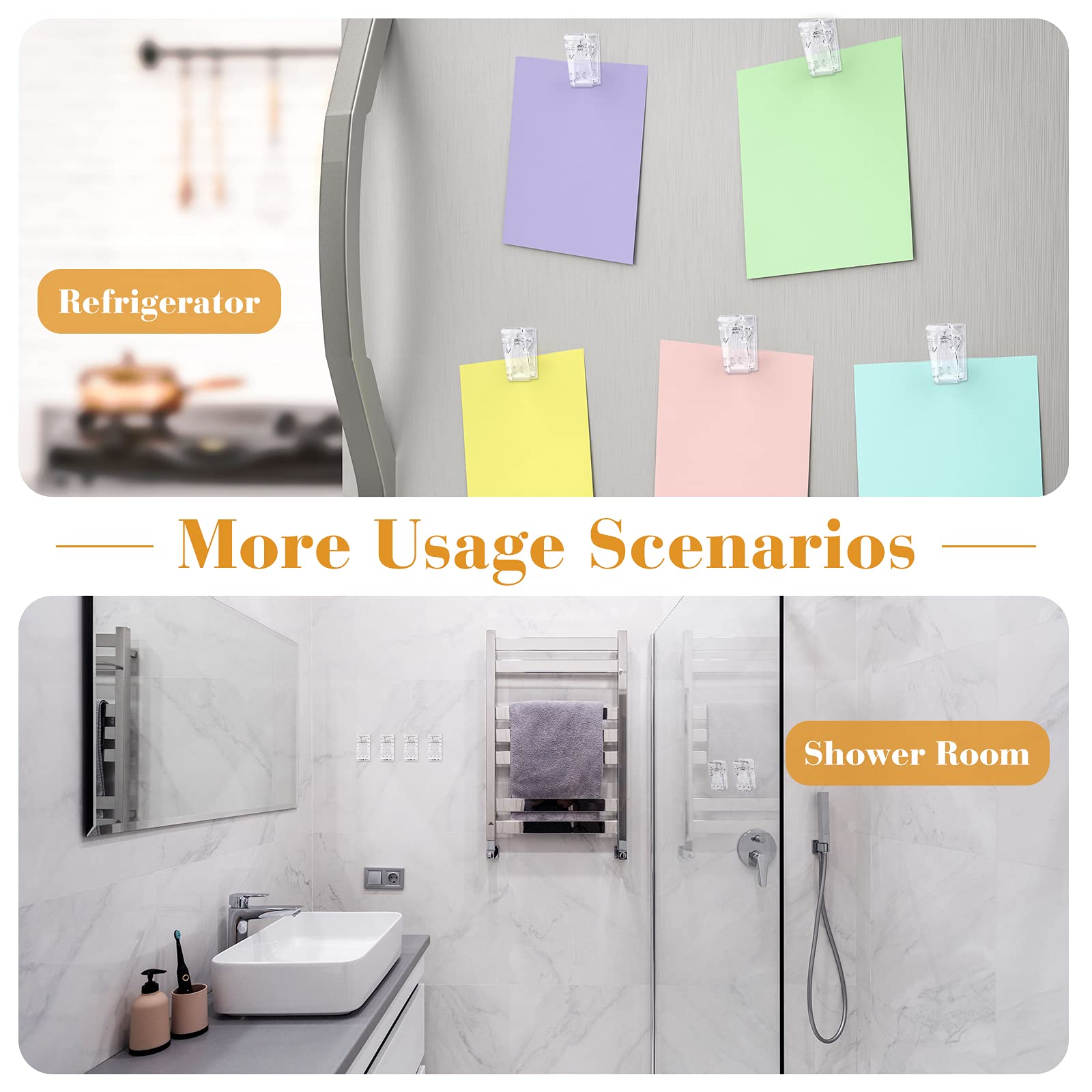 Pack De 30 Clips Adhesivos Transparentes Para Pared: Sujetapapeles, Tarjetas, Fotos Y Decoración - Autoadhesivos, Reutilizables Y Sin Dejar Marca
