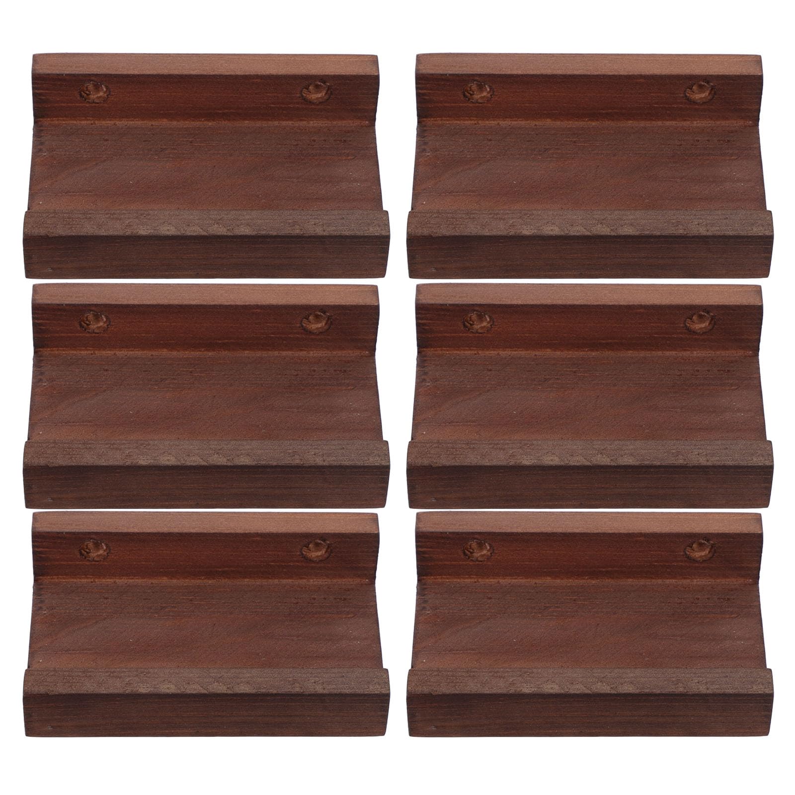 Étagères pour vinyles et CD en bois massif : lot de 6 supports muraux flottants