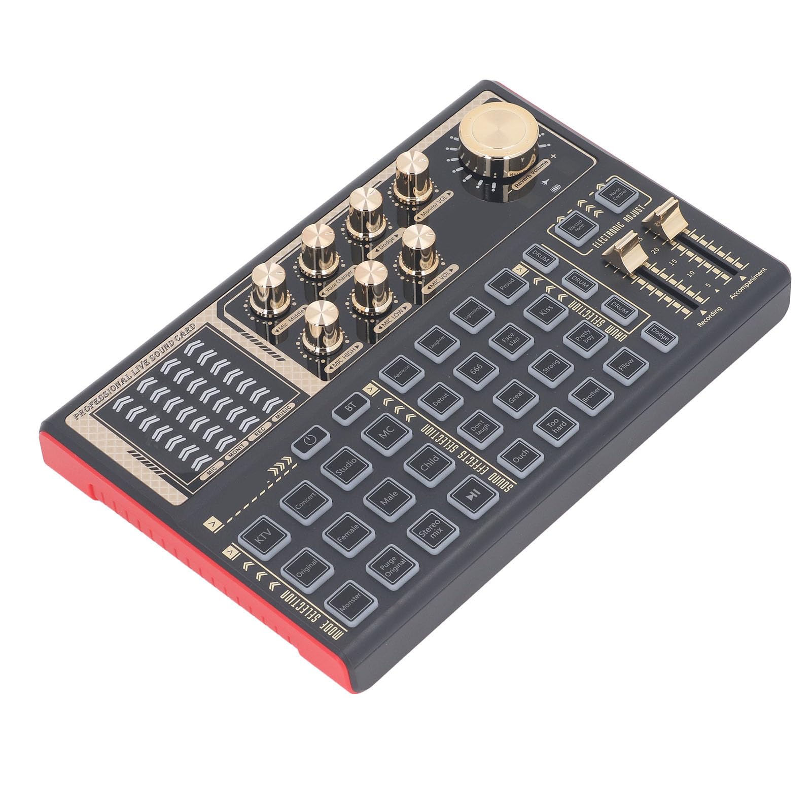 Scheda Audio Dal, Mixer Audio Portatile in ABS con Vocale per Streaming e Karaoke, Ingressi Multipli Ed Effetti in Tempo Reale