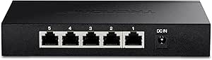 TRENDnet 5-Port Unmanaged 2.5G Gaming Switch, TEG-S350, 5 x 2.5GBASE-T Ports, 25Gbps Switching Capacity, Ethernet Splitter, NDAA &amp; TAA Compliant, Fanless, Wall Mountable, Lifetime Protection, Black