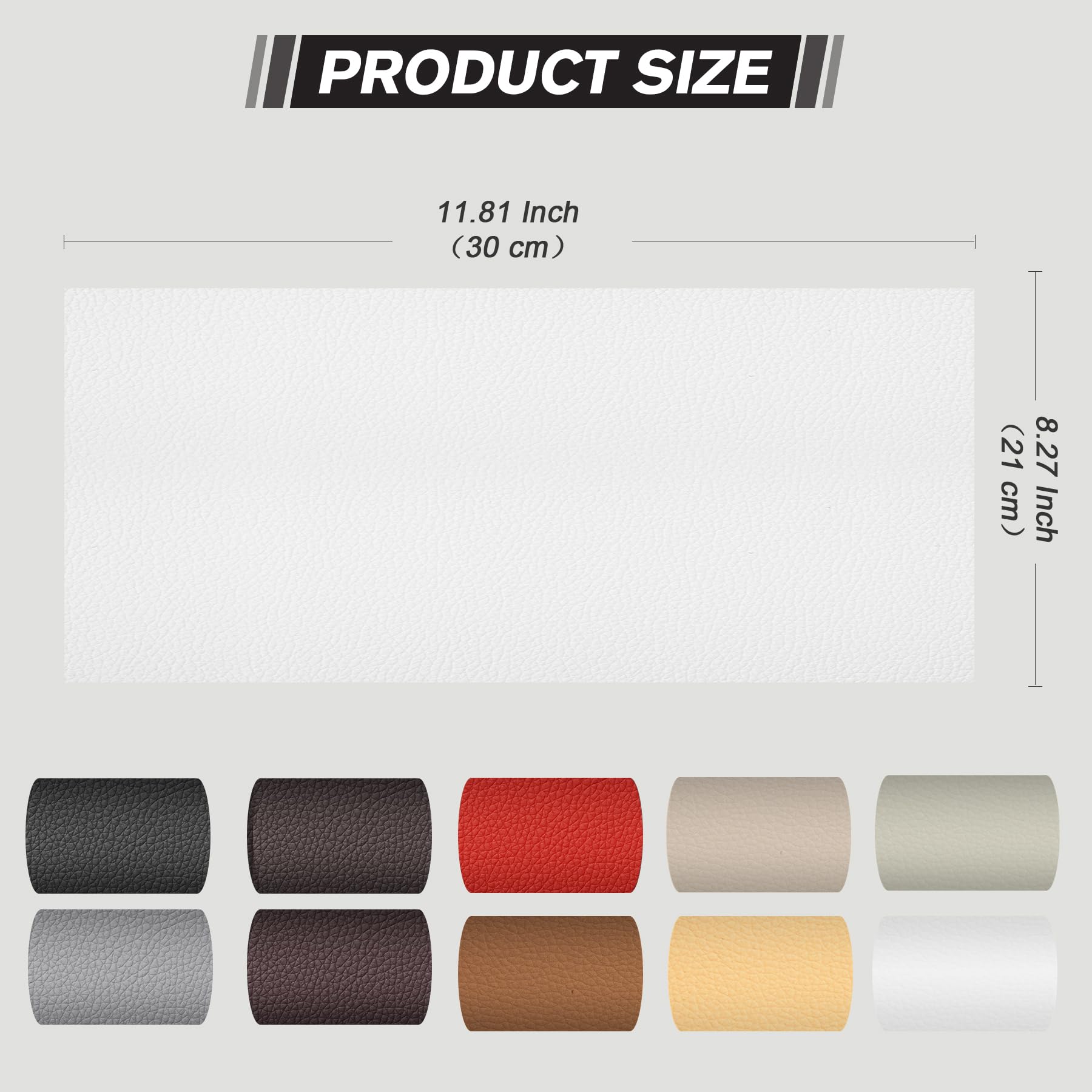 Pelle adesiva per riparazioni, 30×21 cm -2 pezzi ecopelle adesiva, Similpelle adesiva per Riparazioni Patch di in Pelle per Divani, Stivali, Reclinazioni, Borse, Tappezzeria（Bianco）