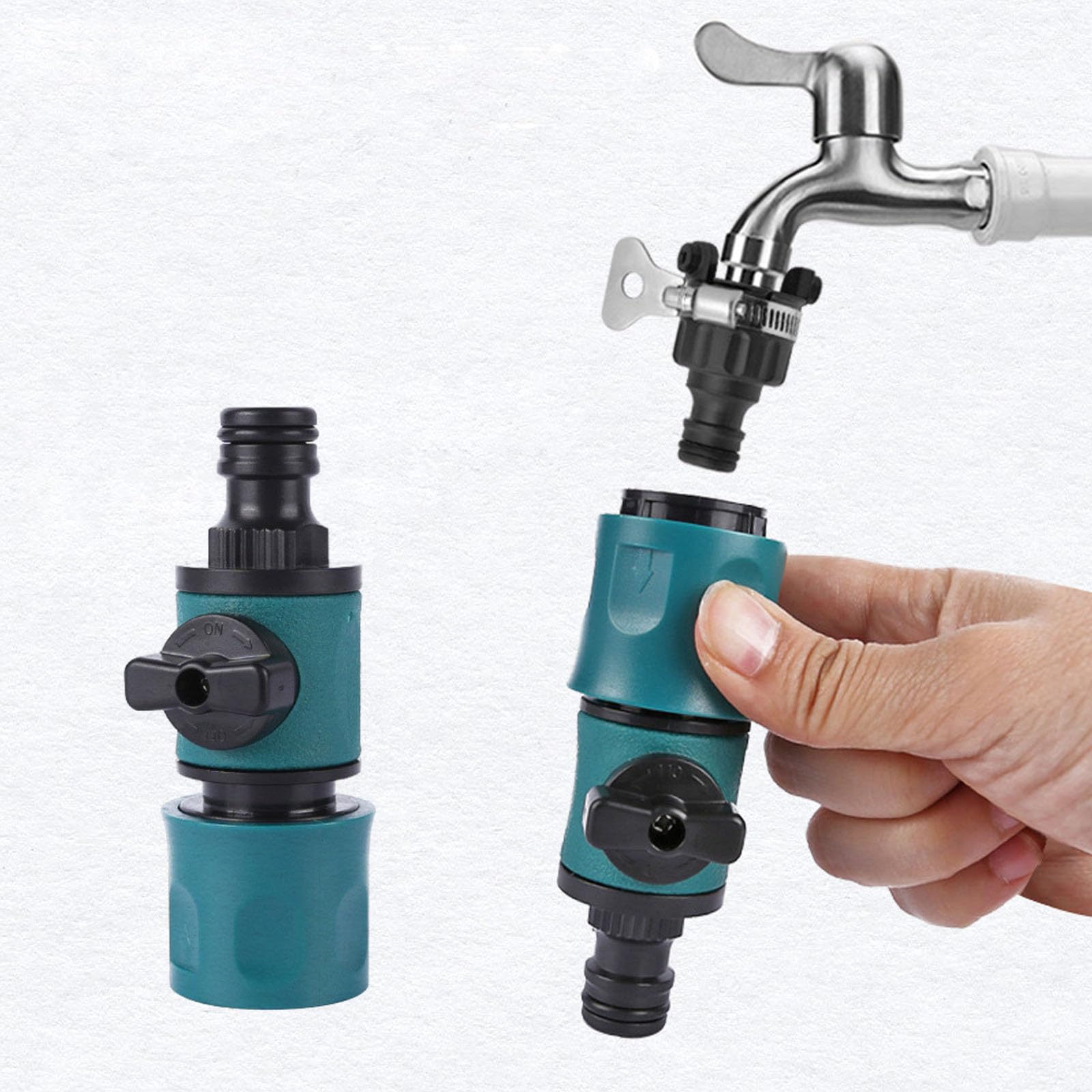 Ifukens ホース ジョイント2個入り蛇口ニップル両端水道ホース ジョイント 水道 蛇口 シャワー散水ホース コネクター止水栓水量調整バルブ付き 蛇口コネクター 洗車 ノズル散水コネクタ水道 蛇口 部品蛇口 ホース 接続を追加直径16mm 家庭園芸・公共緑地・農作業・工業用灌漑・洗車用灌漑ツール ガーデニング