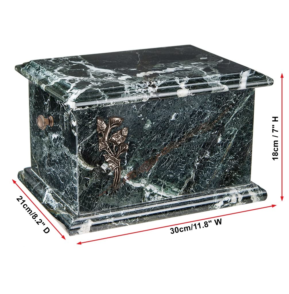 Remember Forever Urna Funeraria In Onice Naturale Per Adulti – 30x18x21 Cm, Con Croce E Targhetta