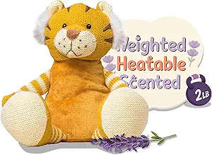 WILD BABY Microwavable & Weighted Plush Toy - Tiger Stuffed Animal for Comfort & Warmth - Soft, Heatable Plushie for Snuggles - Great for Kids, Toddlers & All Ages