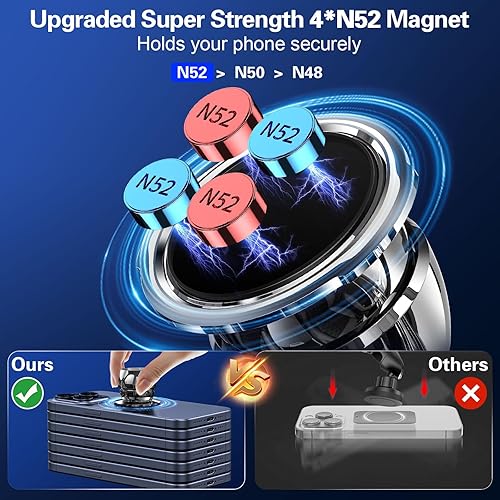 Miniatura 2 de pop-tech Soporte magnético para teléfono de coche: soporte adhesivo de metal para Mercedes Benz GLC/C/E/CLS-Class - Imán universal para teléfono