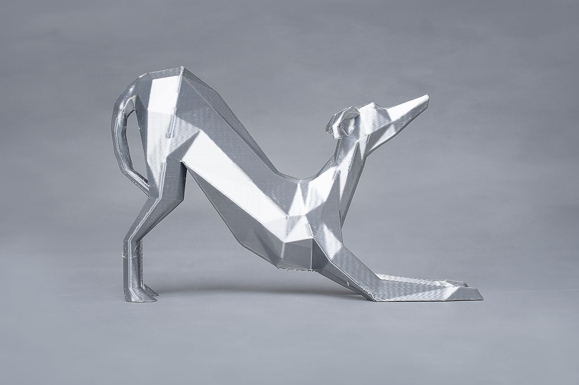 3D Printed Sighthound Sculpture - Whippet/Greyhound - Lightweight Ornament, (Silver) - Image 4