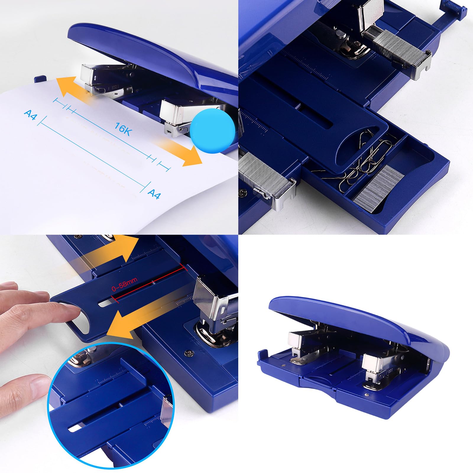 RGYBAO Double Head Stapler 50 Sheets Capacity Multipurpose Basic Stapler Heavy Duty Labor-Saving Stapler for Office School