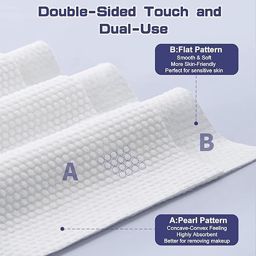 Miniatura 2 de Toalla facial desechable, 600 toallas faciales, para lavar toallitas secas de algodón suave, toallas faciales para lavado y secado, tejido facial