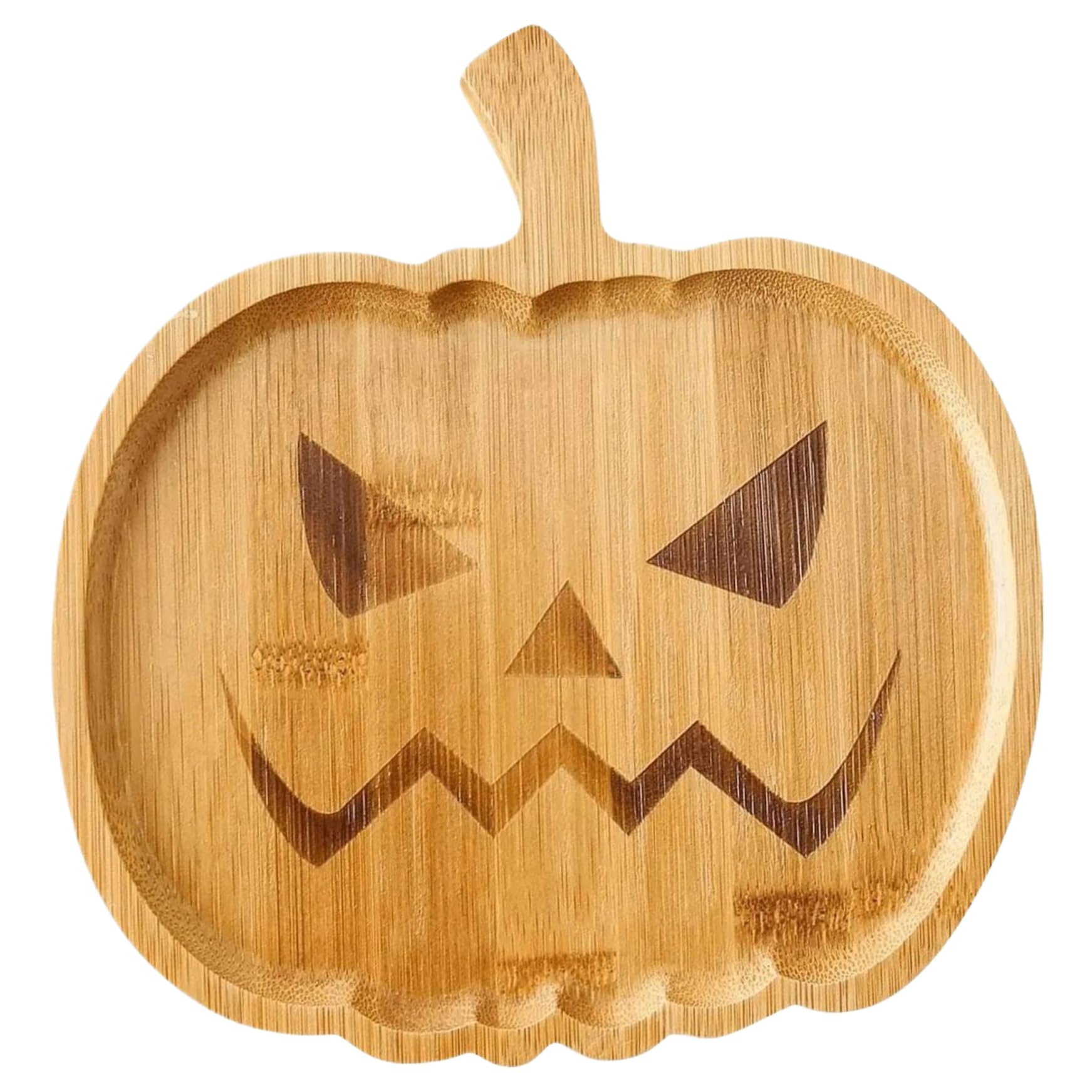Goutdori Halloween Serving Tray 12x7.9x0.6in Wooden, Charcuterie Board Spooky Pumpkin Decorative Serving Dish for Party
