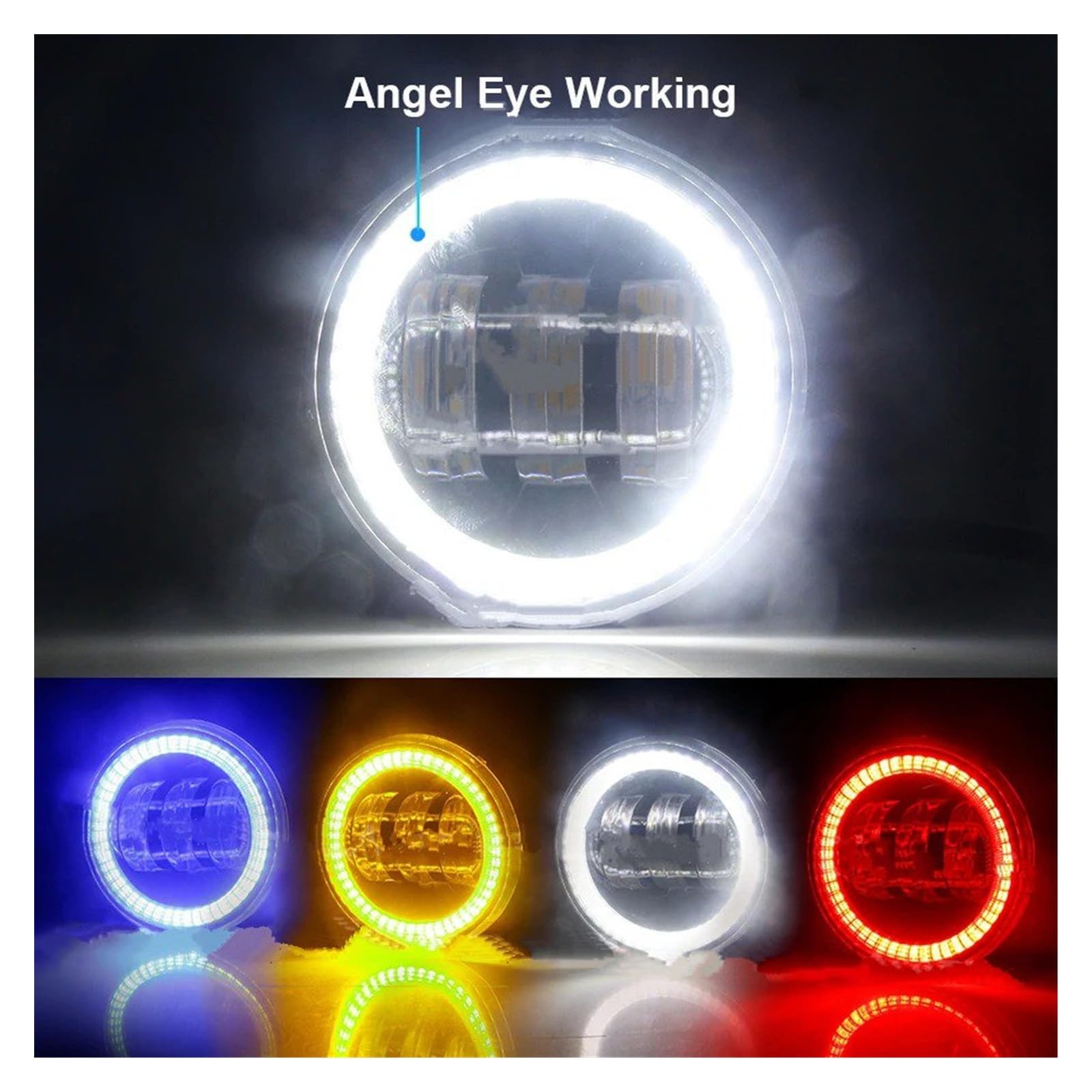 Para Suzuki Para Swift Para Deporte 2007-2020 2 Piezas 30W LED Luz Antiniebla Ojo Ángel Diurna Canbus Lámpara Frontal DRL Montaje Faros Antiniebla(Amarillo)