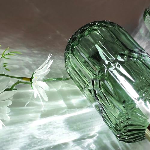 Miniatura 5 de Dispensador de jabón de vidrio verde para baño, paquete de 2 dispensadores de loción líquida de manos de 15 onzas con bomba para cocina, baño,