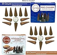 Vista 252 de TRUMIRI Incense Cones - Combo Pack of 20 Cone Incense - 10 Nag Champa + 10 Palo Santo - Insence Cones - Incense Cones Scented - Cone Incense Scents