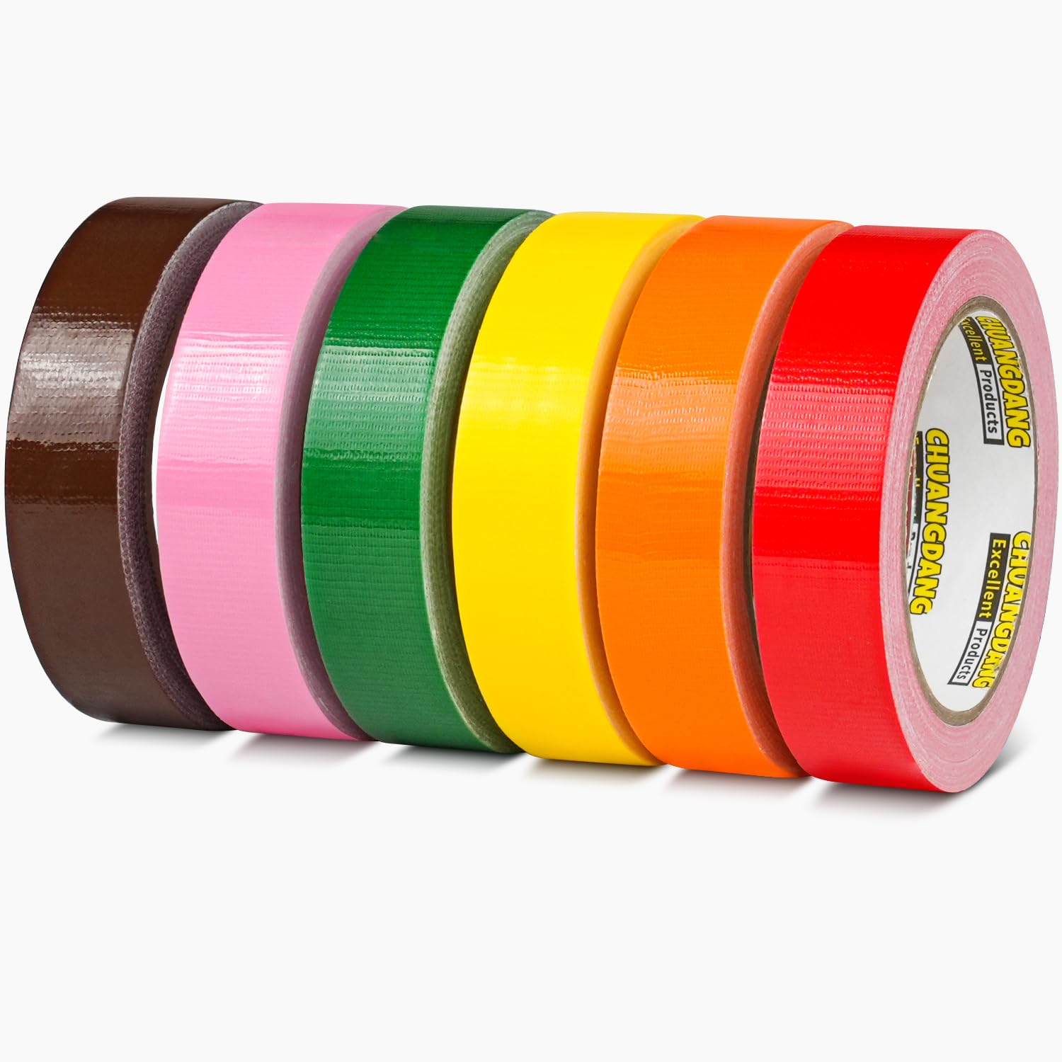 6-Pack Colored Duct Tape,1Inch x 20Yards,Rainbow Duct Tape,Colored Tape