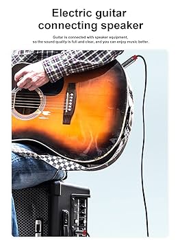 Cavo Chitarra EASTROCK 10 Piedi (3m) - Professionale TRS, Per Chitarra Elettrica, Basso E AMP