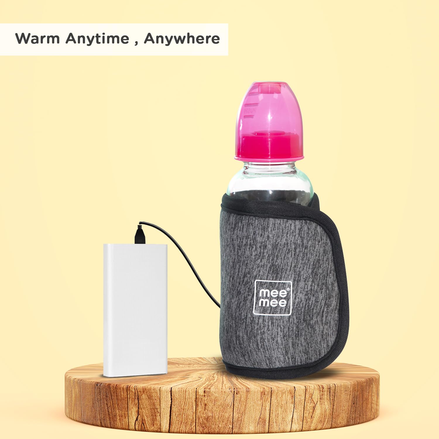 Mee Mee Portable Baby Bottle Warmer 10 Mins to Warm Baby Milk Using with Quick USB Charging (Grey) - Image 4 thumbnail