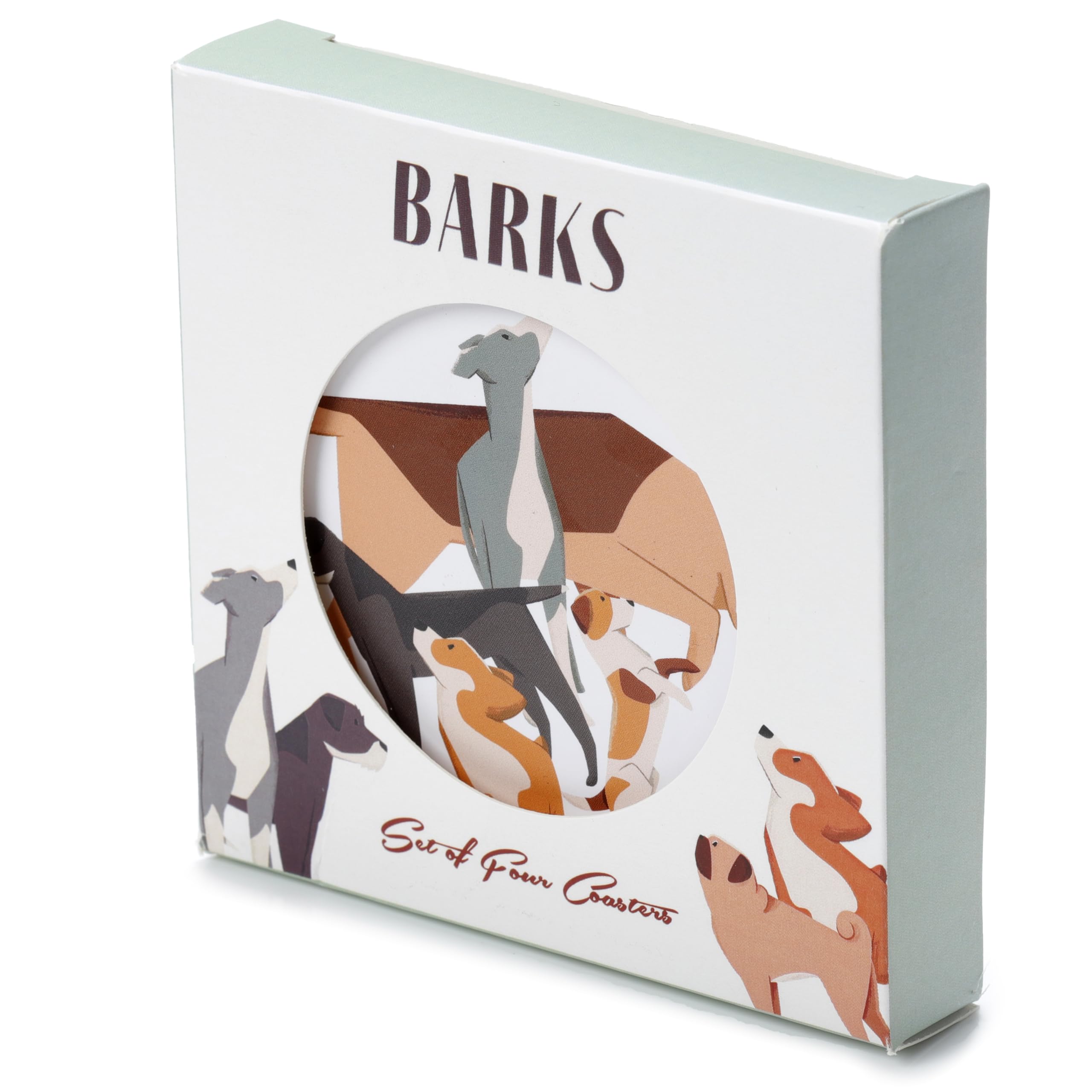 Puckator Barks Set of 4 Cork Coasters - Wood Table Pub Drink Coasters Tiles Placemats - Bar Accessories For Home - Desk Coaster Tile Slate - Dining Table Decor Drinks Mats - Man Cave Accessories