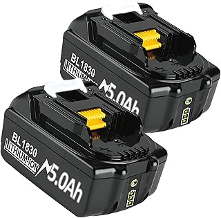2 Pack 5000mAh BL1850B Li-ion Replacement Battery Compatible with Makita 18V Batteries BL1850B BL1850 BL1860 BL1860B BL1840 BL1840B BL1830B BL1830 BL1820 BL1835 BL1845 LXT-400 with LED Indicator