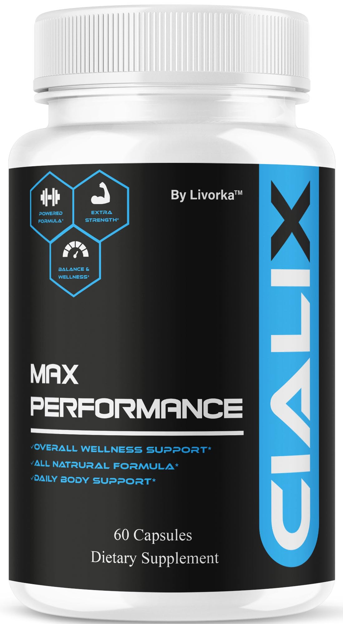Cialix Pills for Men, Official Cialix Premium Advanced Formula Supplement Capsules - Maximum Strength, Natural Cialix Vitamin Support for Overall Health & Wellness, 60 Capsules for 1 Month