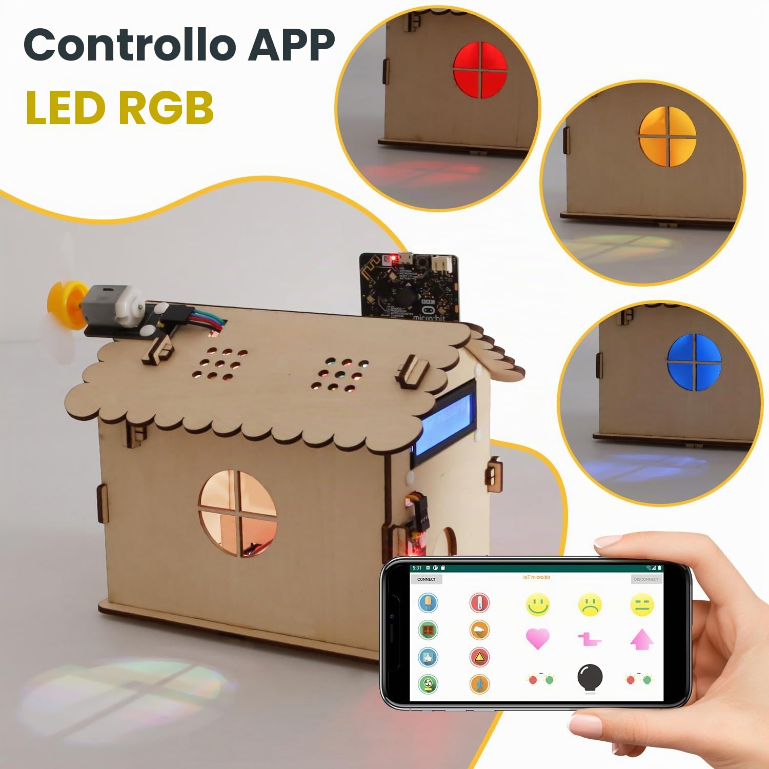 KEYESTUDIO BBC Micro:Bit Smart Home Kit for Microbit V2 (Excluded), DIY Sensor Module Starter Kit, Blocks And Python Code, Detailed Project Examples Online Tutorial Included