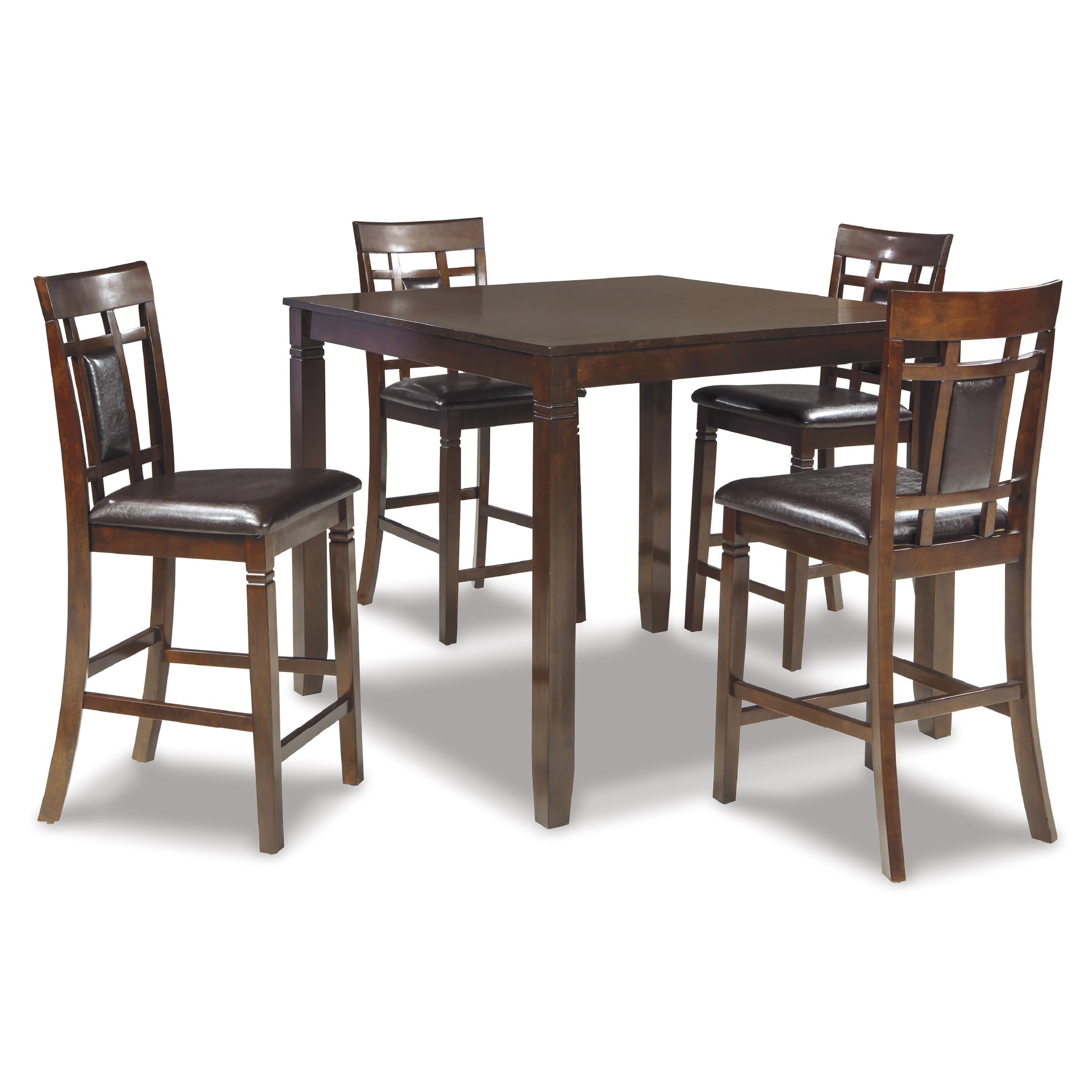 Signature Design by Ashley Bennox 5 Piece Counter Height Dining Set, Includes Table & 4 Barstools, Brown
