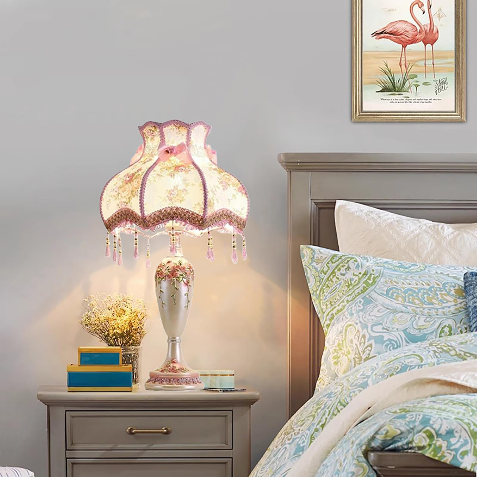 Amazon.co.jp : アンティークビクトリア朝ランプ フリンジ&レース付き