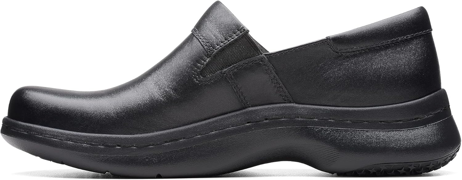 Clarks Unisex ClarksPro Gem Sneaker, Black Leat, 0 US Women
