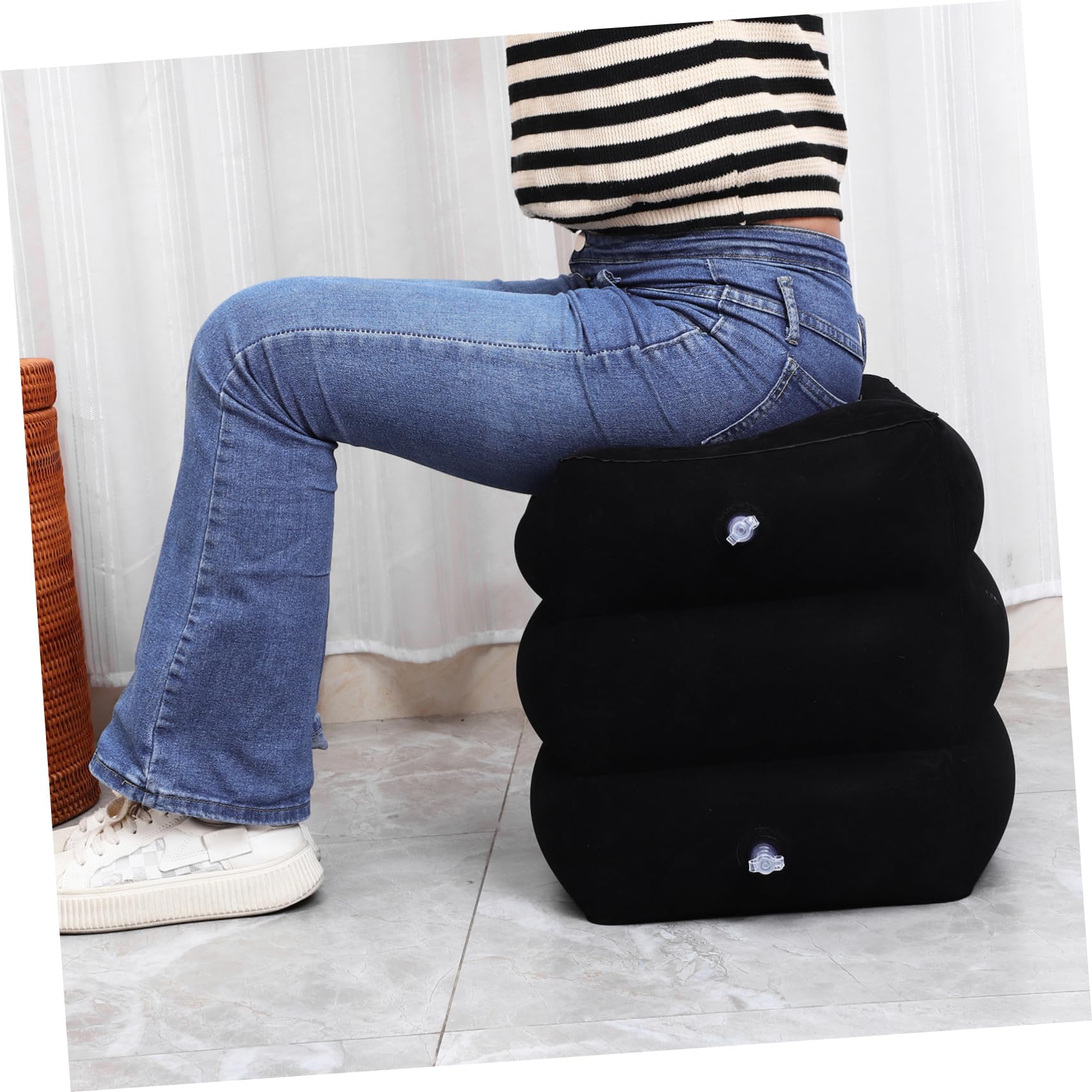 Toyvian Reposapiés Inflable Portátil Para Piernas Ajustable Almohada De Viaje Reposapiés Para Coche y