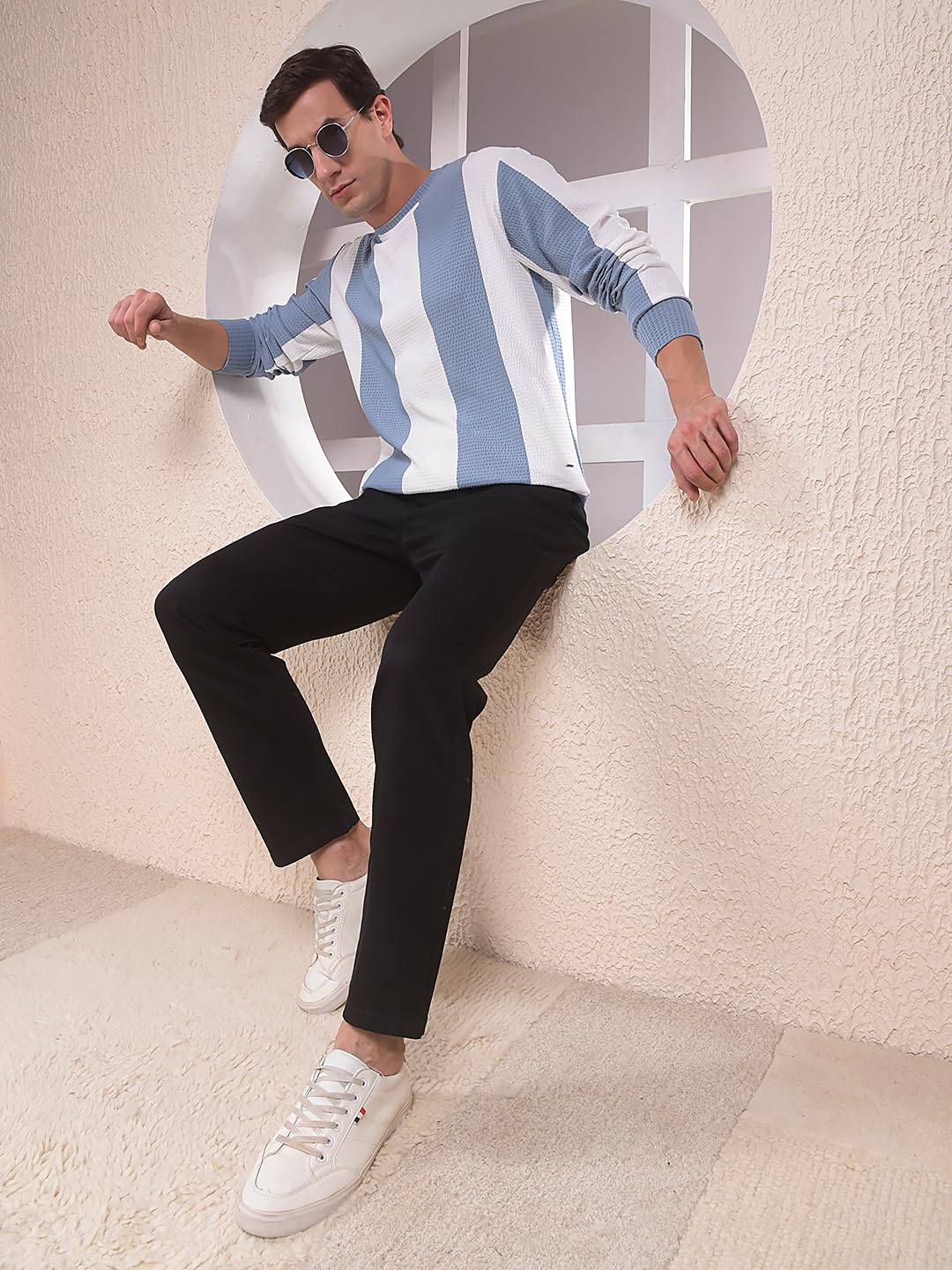 Crimsoune Club Men's Blue Vertical Stripes Sweatshirt (XXXL) 3
