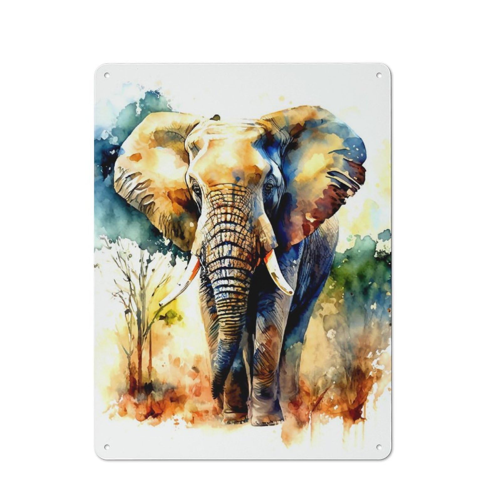 Everyday Elephant Metal Gift Sign 40x30cm, Room Wall Plaque for Home, Shop, Pub Or Studio Wall