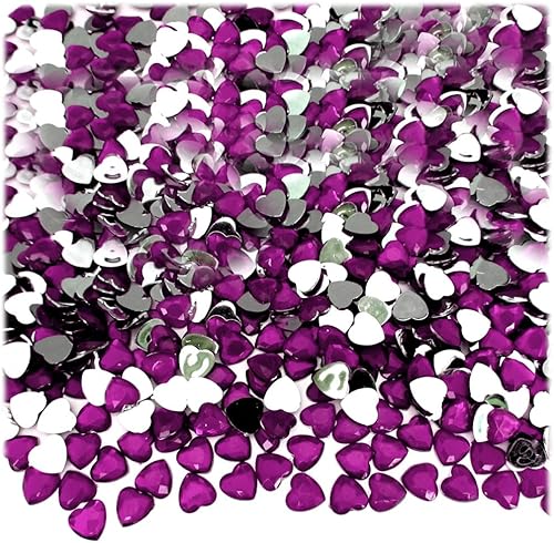 Miniatura 2 de 288pc Rhinestone Corazón 0.157 in - Parte trasera plana Rojo Rubí ROJO Aqua Blue,Marrón cerveza,Negro,Amarillo champán,Gris