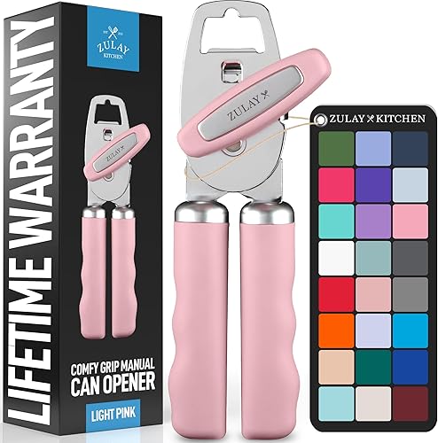 Miniatura 35 de Zulay Kitchen Abrelatas manual de acero inoxidable resistente con abridor de botellas, abrelatas manual a prueba de óxido con perilla giratoria y